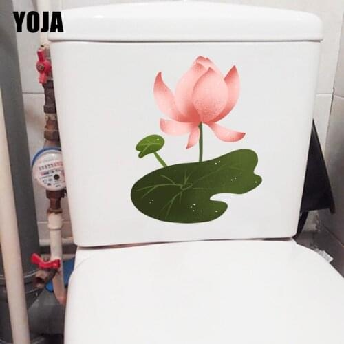 YOJA 18.3*23.2CM Lotus Leaf Classical Bedroom Wall Stickers Mural Home Toilet WC Decor T1-0667