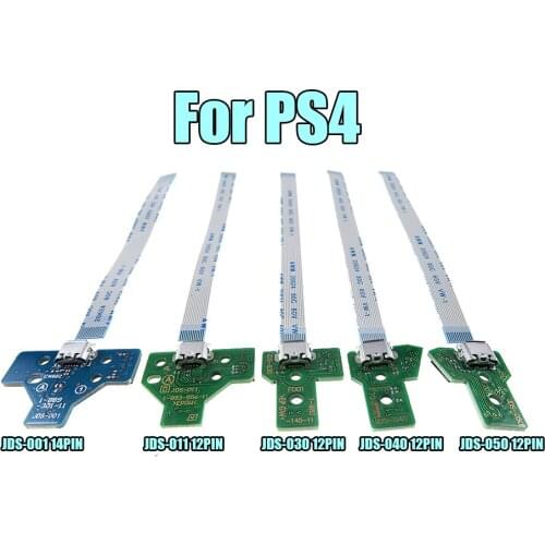 1set For PS4 Controller JDS-050 011 001 030 040 charging board 12 14 pin Cable USB Charging Port Socket Charger Board
