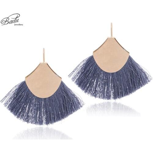 Badu Vintage Tassel Earring Big Geometric Dangle Drop Earrings for Women Fashion Jewelry for Halloween Party Gift Wholesale
