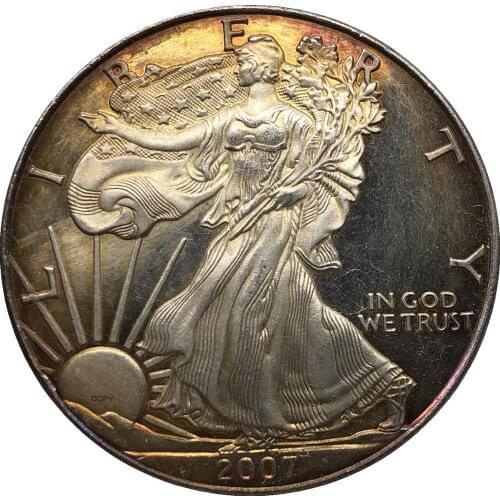 United States 1 Dollar American Silver Eagle Bullion Coin 2007 w Plated Silver Commemorative Coin Copy coin