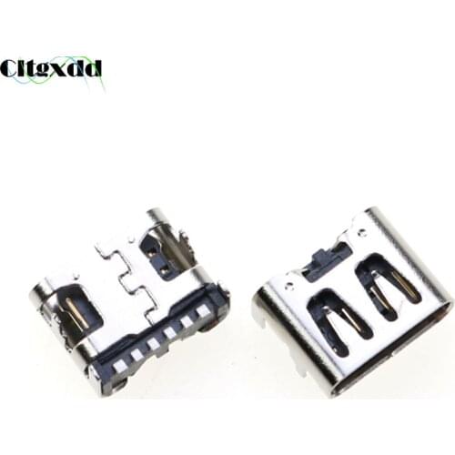 Cltgxdd 10Pcs Micro USB Jack 6Pin Type-C Female Connector USB3.1 For Mobile Phone Type C Jack Connector Charging Socket