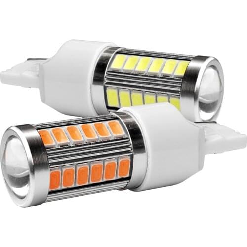 2pcs T20 WY21W 7440 W21W 33 smd 5630 5730 led Car Tail Bulb auto Stop Lamp Turn Signal DRL Driving Light red white yellow 2X