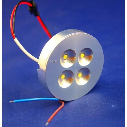 2015 High Quality CREE 12W 4x3W LED Puck spotlight LED Cabinet lamp 1200lm white/warm white/cool white AC85-265V/DC12V 10pcs