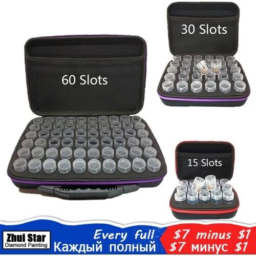 Diamond Painting Accessories Bead Storage Bottle Diamond Embroidery Multi-function mural Tools Kits 15/30/60 Slots Handbag