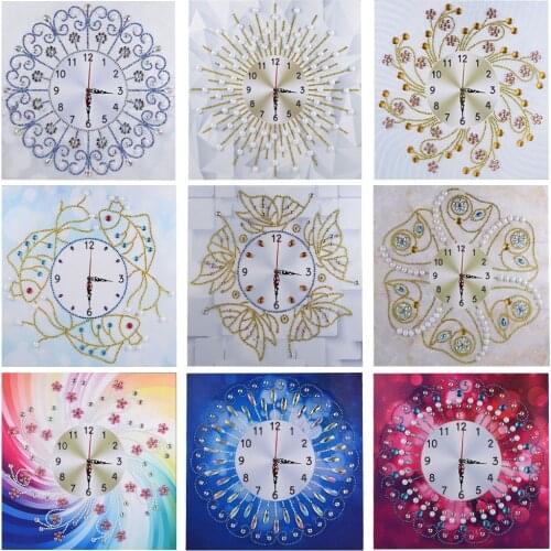 5D DIY Art Diamond Painting Flower Butterfly Fish Pattern Watch Diamond Mosaic Full Embroidery Cross Stitch Home Decoration Gift