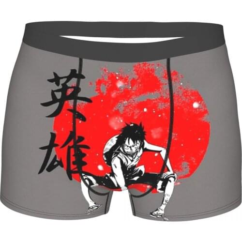 Anime Hero One Piece Monkey D. Luffy Japanese Anime Underpants Homme Panties Male Underwear Ventilate