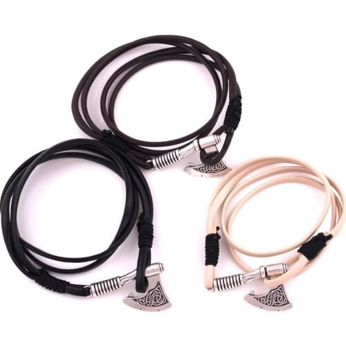 Axe Wrap Anchor Bracelet Slavic Perun Rope Chain Metal Charms Men Accessories