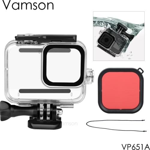 Vamson for GoPro Hero 8 Black Waterproof Housing Case 45M Protection Housing Case Diving Protective for Go Pro 8 Camera VP651