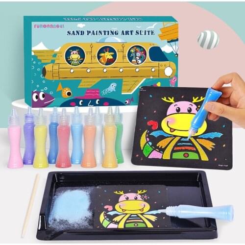 Childrens Sand Painting Set Handmade DIY Creative Colored Sand Toy Early Education Sand Table Gifts For Kids 10 Colors