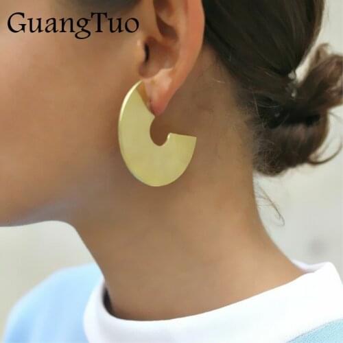 EK2167 New Irregular C-type Metal Semicircle Drop Earring for Women Gold Color Geometric Abstract Round Dangle Earrings Brincos
