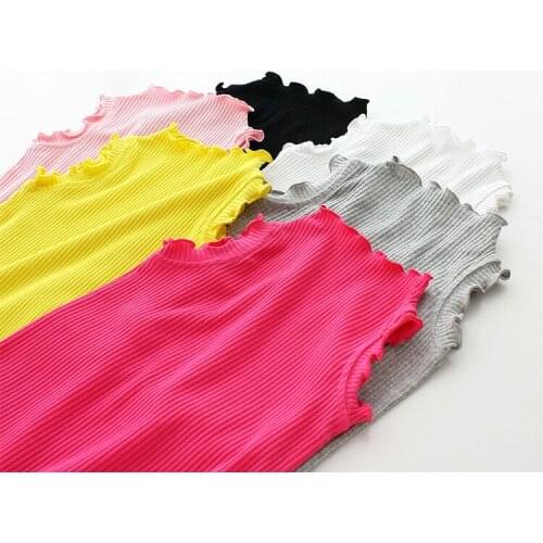 Girls T Shirt Children T Shirts For Boys Candy Color Children T-shirts Girls Top Cotton Vest Kids Undershirt Baby Singlets 2-11y