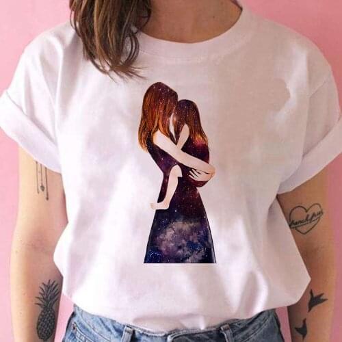 Starry Sky mother and daughter Print T-shirt Youth Exquisite Soft Tee Shirt Female Clothes Family Harajcku,Aesthetic New Modern