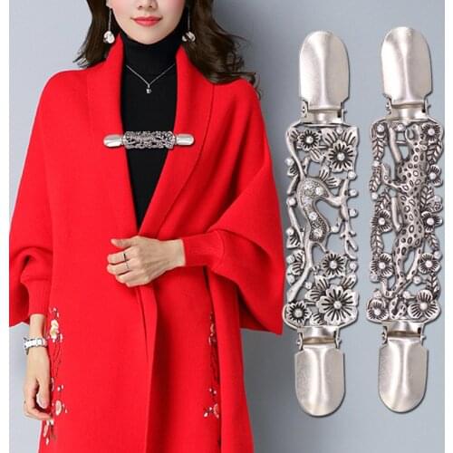 Cardigan Sweater Shawl Clips Keeper Collar Duck-mouth Plated Metal Holder Brooches Garters Accessories Jewelry Christmas Gifts