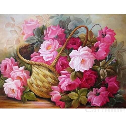 Flower basket DIY 5D Diamond Painting Wall Art Craft Picture Cross Stitch Embroidery Full Round&square Drill Home Decoration