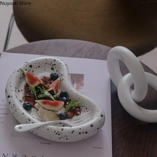 Nordic Ceramic Tableware Western Food Plate Breakfast Salad Steak Plate Home Dessert Plate Table Display Plate Shooting Props