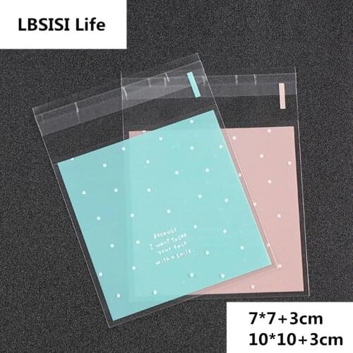 LBSISI Life Cute Dot DIY Cookies Soap Resealable Gift Candy Food Beans Cookie Handmade Self Adhesive Packing Bags