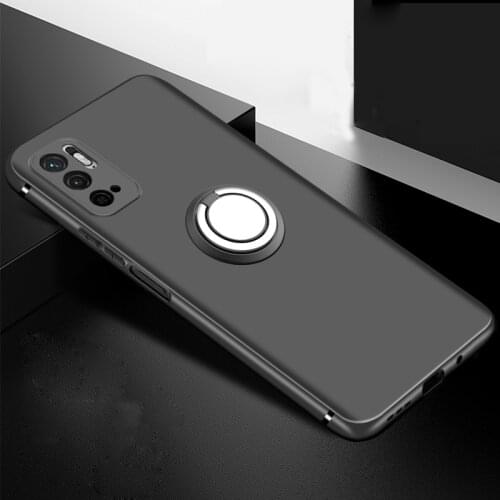 Matte Shockproof Soft TPU Ring Case for Xiaomi Redmi Note 10S 4G Pro Max K40 POCO F3 X3 GT Note 8T 2021 Mi11 Lite Ultra 9T 9S