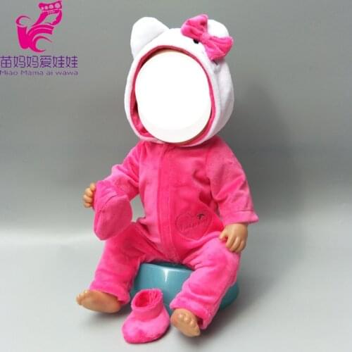 Dolls coat for 43cm Baby dolls cute hoodie clothes for 17 inch baby doll fur clothes doll winter jacket pants dropshipping