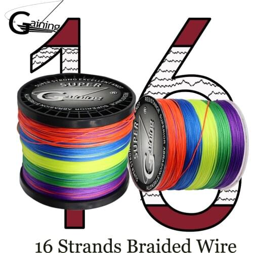 Gaining 16 Strands Braided Fishing Line 300m 500m 1000m 1500m MultiColor Super Strong Japan Multifilament Fishing PE Braid Line