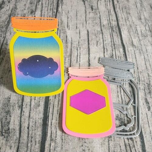 New exquisite bottle metal cutting mold with label, used for DIY scrapbook, card, photo album decoration, embossing crafts