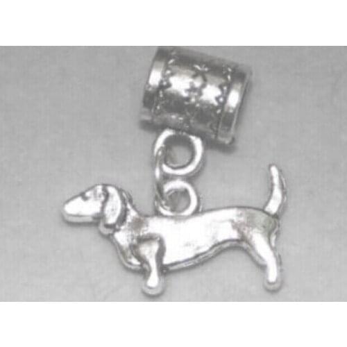 New Fashion 100 Pcs Tibetan silver Alloy Charm Dachshund Dog Pendant Bracelets&Necklaces Jewelry Accessories Free Shipping
