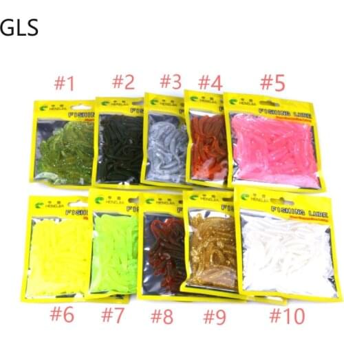 NEW 50Pcs/Bag 5cm Spiral Plastic Soft Lure Synthetic Rubber High Quality Fishing Lure Bass Fishing Tackle 11 Colors Optional
