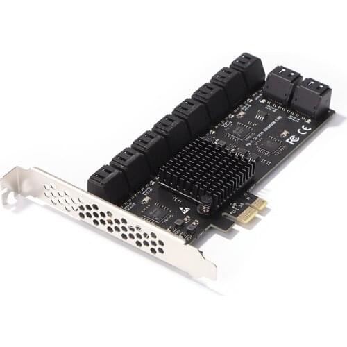 PCIE Adapter 20 Port PCI-Express X1 To SATA 3.0 Controller Expansion Card 6Gbps High Speed For Desktop PC PCIE Adapter