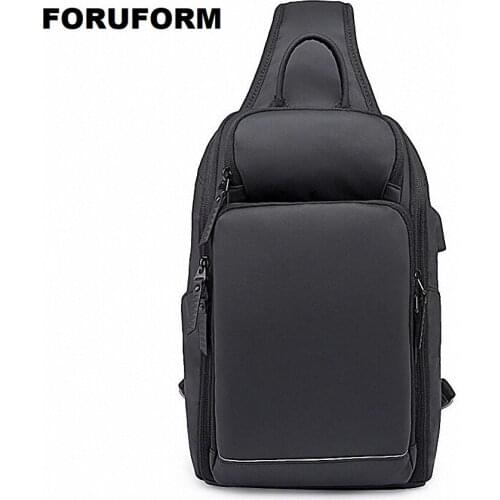 USB Charging Casual Men Chest Pack Canvas Crossbody Bags for Men Shoulder Handbag Travel Cross Body Bag Chest bags LI-2562
