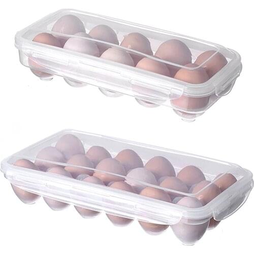 10/18 Grids Transparent Egg Storage Box Holder Container Kitchen Fridge Egg Organizer With Lid Stackable Sealed Fresh-keeping