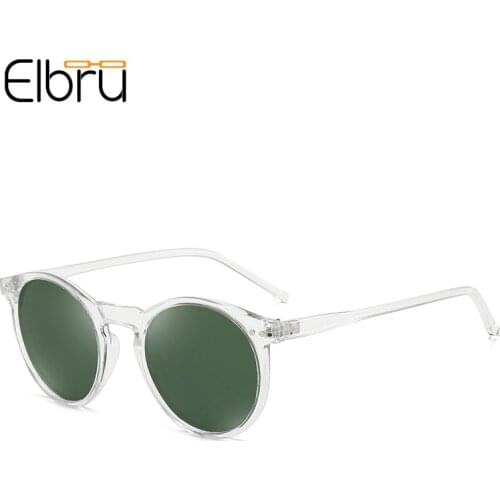 Elbru Fashion Polarized Sunglasses Soft Transparent Color Frame Clear Lens Sun Glasses Classic Vintage Sunshades For Men&Women