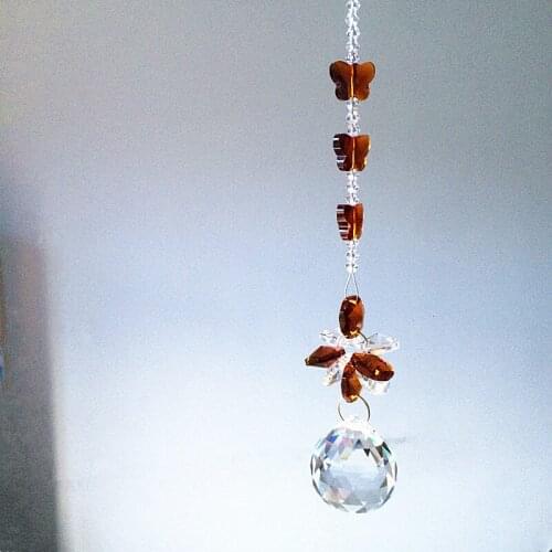 1pc brown Garland Chakra Spectra Suncatcher Glass Crystal chandelier prism pendant wedding crystal hanging drops home decoration