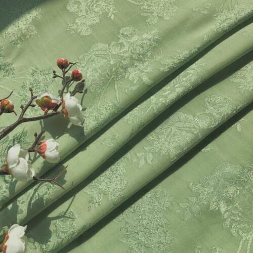 Han clothing fabric ancient style rose light tea dark green dark jacquard jacket sub Tuzi Qipao Rensi fabric