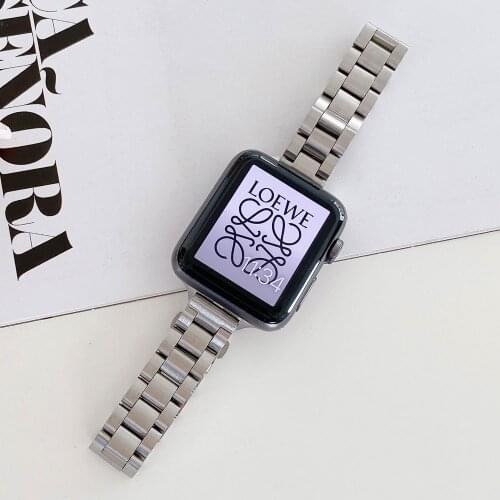 Slim Metal Strap for Apple Watch Band Strap Stainless Steel Bracelet Thin Wristband for iWatch SE Series 6/5/4/3 for Women Men