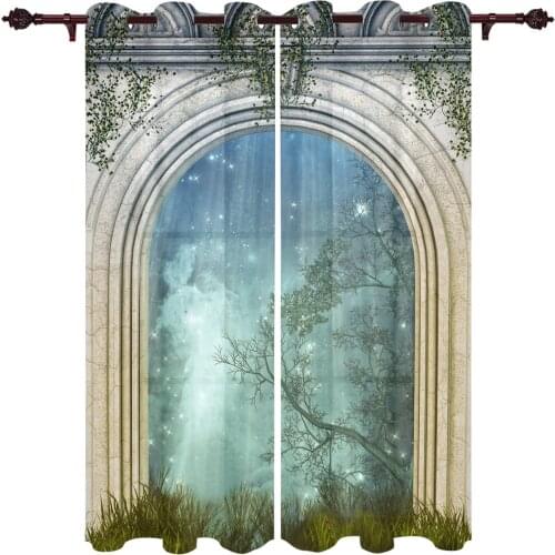 Garden Dreamy Mysterious Pattern Living Room Curtains Polyester Used In Kitchens Used In Bedroom Window Decorations Custom Size