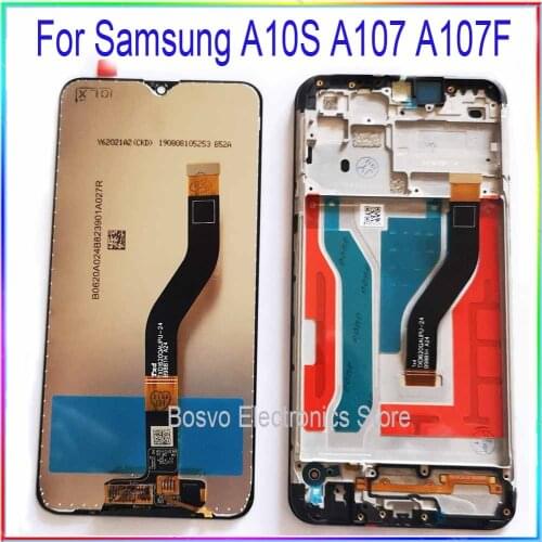 For Samsung A10S LCD screen display A107F A107F/DS with touch with frame assembly Replacement repair parts