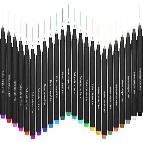 0.4mm 12/24 colors Fine Line Drawing Pen Writing Painting Markers Pens for Coloring Book and Art Supplies