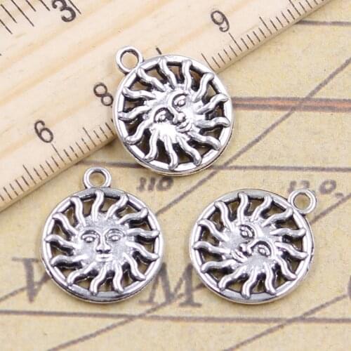 10pcs Charms Sun Sunshine 20x16mm Tibetan Silver Color Pendants Antique Jewelry Making DIY Handmade Craft Pendant
