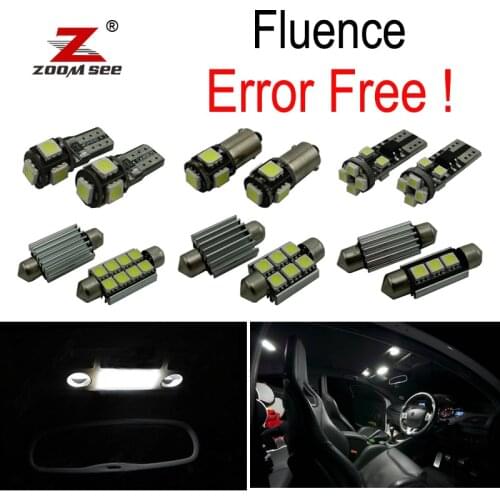11pc x For 2010-2017 Renault Fluence Error Free Car LED bulbs Interior Reading dome map trunk Light Kit