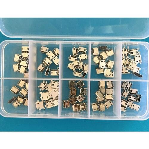 240 Pcs/box 24 Models Micro USB Connector Socket Jack Multi-specification USB Connectors Set for MP3/4/5 Phone Socket Jack Set