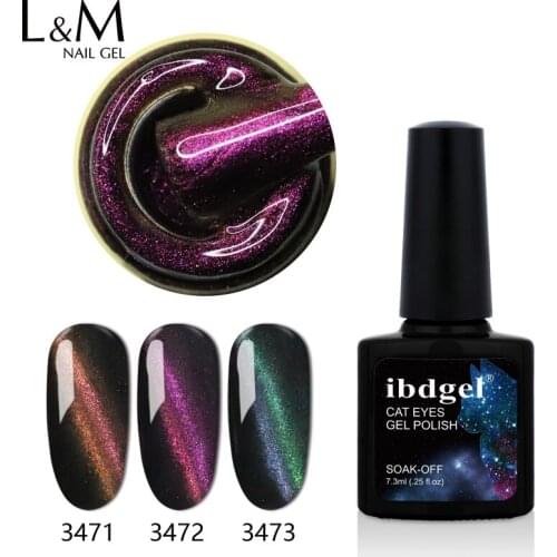 3pc ibdgel 5D Magic Chameleon Effect Nail Art Cat Eye Gel Nail Polish Soak off UV gel nail 7.3ml
