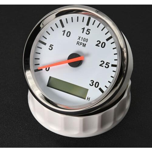 3000 RPM Meter 85mm Tachometer + Hourmeter Gauge for Truck Car Boat Yacht Tacho With Red Backlight tacometro moto inter 9-32V