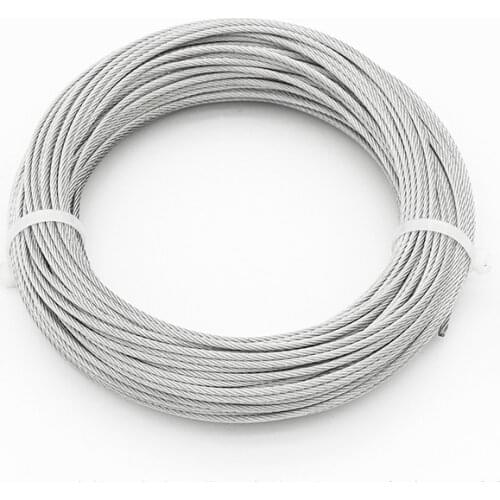 50m 7*7 1.5mm304 Stainless Steel Rope wire rope Clothesline Soft Fishing Lifting Cable