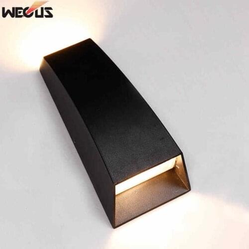 WECUS) Outdoor Waterproof IP55 Wall Lamp 6W LED Wall Light Modern Indoor/Outdoor Decor Up Down Dual-Head Aluminum Wall Lamp