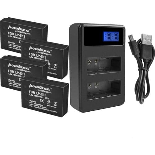 Bonadget 1800mAh 7.2V For Canon LP-E12 LP E12 LPE12 Camera Battery For EOS 100D M100 M10 M50 M2 SX70 Single Camera Battery