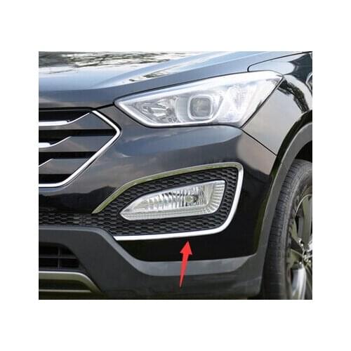 Accessories FIT FOR 2013 2014 2015 2016 FOR HYUNDAI SANTA FE SPORT IX45 FRONT FOG LIGHT CHROME COVER TRIM MOLDING
