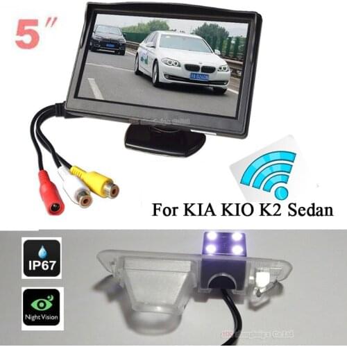 5 Inch Car Monitor TFT LCD Color Screen Digital Display + Wireless Night Vision 4 LED Backup Reverse Camera Waterproof For KIA