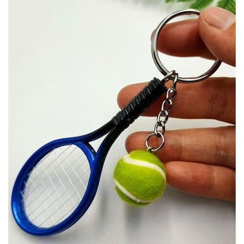 Tennis Keychain Keyring Sports Racket Car Key Chain Accessories Fashion Jewelry Bag Charms Pendant Metal Key Ring Holder Gift