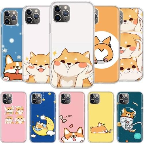 Cat Corgi Dog Phone Case For iPhone 11 12 Mini Pro 7 6 X 8 6S Plus XS MAX + XR 5S Eleven Art TPU Cover Coque Capa Shell