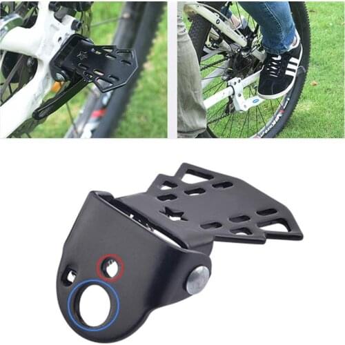 Black Bicycle Clamp-on Steel Axle Foldable Foot Step Pegs MTB BMX bike Folding Pedal Footrest Footpeg Universal