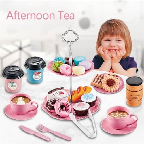 Kids Coffee Machine Toy Set Kitchen Toys Simulation Food Toaster Bread Coffee Cake Pretend Play Game Gift Toys For Children
